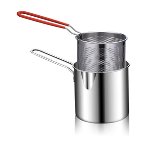 Factory Direct Wholesale Cheap Household 304 Stainless Steel Deep <b>Pot</b> Mini Oil-saving Spill-proof <b>Small</b> Fryer Filter for - Product Image 1