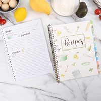 Entfernbarer O-Ring-Rezepten-Beileiter mit Kunststoffabdeckung Tagebuch Buch Kochen Buch Rezepten-Notizbuch zum Schreiben Ihrer eigenen Rezepte