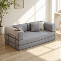 VONLIVA Canapé-lit compact pliable double usage une place avec revêtement en velours côtelé - Style minimaliste pour petits appartements, idéal pour salon et détente