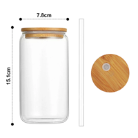 Lot de 50 verres à boire de 16 oz avec couvercles et pailles en verre, en forme de canette de bière, expédiés depuis l'entrepôt américain