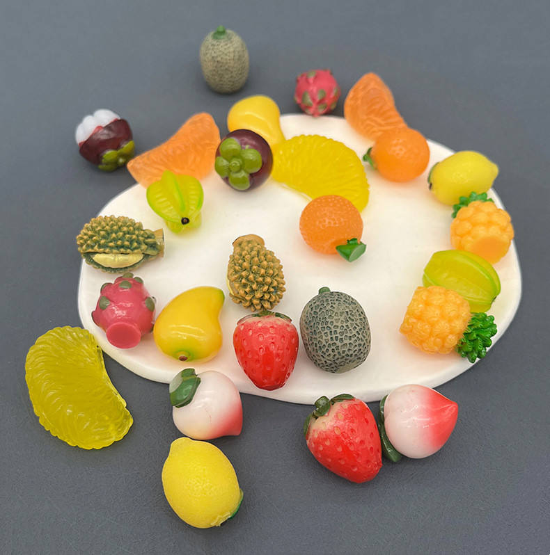 JC Crystal Wholesale Cute Resin Fruit Charm DIY Mix Food 20 Designs 3D Mini  Resin Fruits