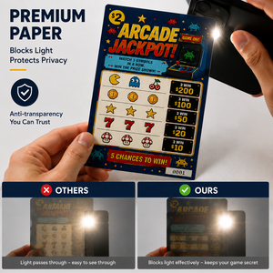 Cartes à déchirer personnalisées en carton de haute qualité avec impression recto-verso, écologiques, pour jeu, avec cinq fenêtres et languettes à tirer - Product Image 4