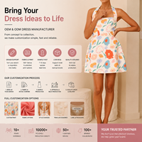 Robe mini corset élégante à bretelles, avec motif floral, fermeture éclair en dentelle, pour femmes, ensemble chemisier, marque privée, OEM, design personnalisé