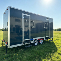 Remorque WC portable multi-emplacements 2026 en promotion pour événements, conforme DOT, norme américaine, remorque toilettes, remorque salle de bain