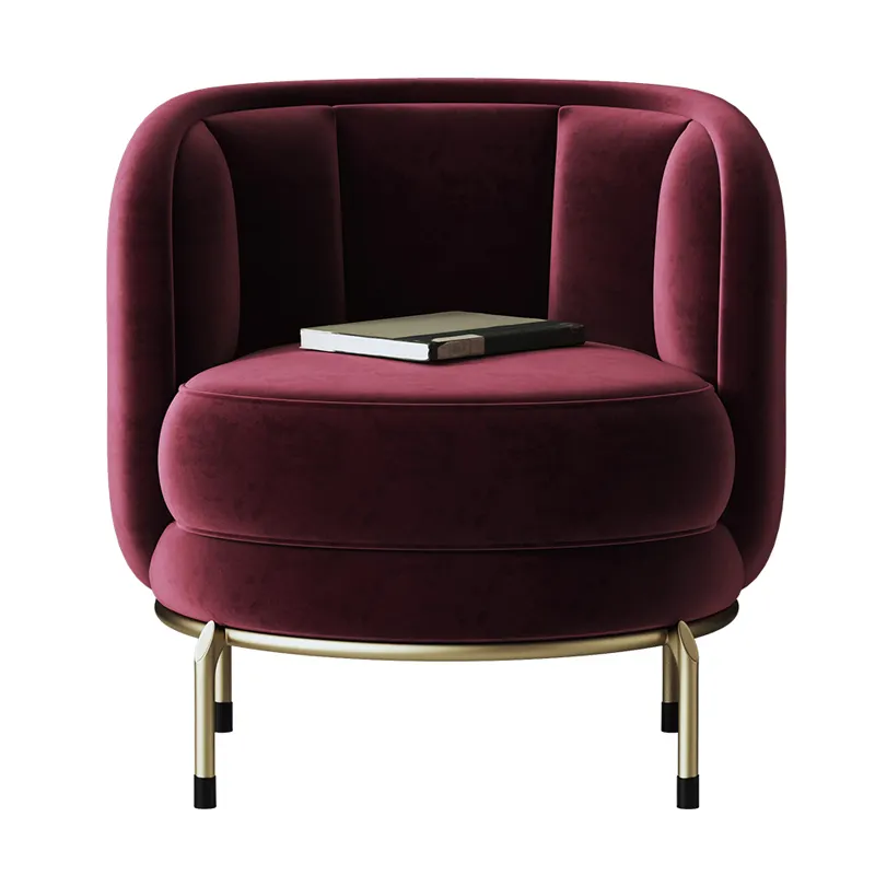 Luxus Nordic Modern Design Roter Stoff Samt Freizeit Lounge Chair Lazy Relax ing Accent Sofa Stühle Wohnzimmer Stühle Möbel