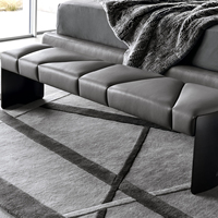 Banc de lit King size cuir italien de luxe gris chambre principale banc de lit de luxe moderne de luxe