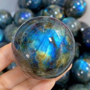 7-7.5CM mavi flaş labradorit küre el cilalı doğal kristal şifa taş küre topu dekor için - Product Image 5