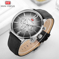 Montres pour homme Mini Focus MF0114G Montres-bracelets en cuir décontractées pour homme Montres à quartz étanches Montre chronographe tendance