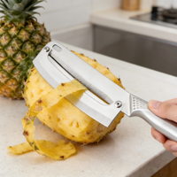 Roestvrijstalen dubbelbladige handmatige fruit- en groenteschiller voor suikerriet, ananas en groenten - stevige keukenschiltool