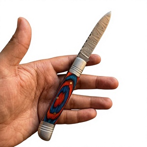 Couteau pliant de poche en acier Damas, manche en bois, haute qualité, multifonctionnel, qualité industrielle, 59-60HRC, verrouillage arrière, garantie 3 ans - Product Image 3