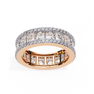 Trendy Rose Gold Diamond Band <b>Ring</b> for Women Elegant Style Shiny Surface Daily Wear Jewelry - Product Image 1