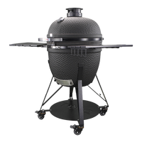 Grill Kamado en céramique haut de gamme 23 pouces TOPQ OEM/ODM, barbecue en céramique, fumoir au charbon de bois, finition noire mate, cuisson en extérieur
