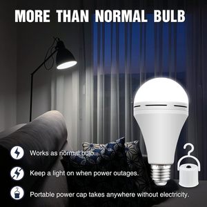 <span class=keywords><strong>Ampoule</strong></span> LED <span class=keywords><strong>rechargeable</strong></span> d'urgence A19 avec <span class=keywords><strong>batterie</strong></span> 800mAh, culot E27, indice de protection IP20, angle de faisceau de 360° pour la maison et le camping - Product Image 2