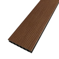 Plancher en composite bois-plastique (WPC) pour extérieur, 140x25mm, creux, imperméable, antidérapant, surface brossée, pour jardin, balcon