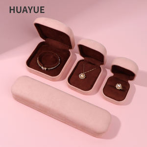 Huayue, оптовая продажа, роскошные ювелирные изделия, Подарочная коробка, кольцо, ожерелье, упаковка, бархатная шкатулка для ювелирных изделий - Product Image 6