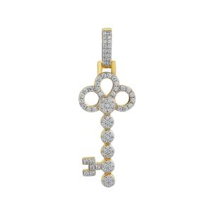 Hip Hop nuova popolarità gioielli placcato oro ghiacciato fuori Vvs Moissanite completo 925 Bling <span class=keywords><strong>argento</strong></span> <span class=keywords><strong>ciondolo</strong></span> <span class=keywords><strong>chiave</strong></span> per festa - Product Image 1