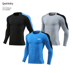Quick-Drying Milk Silk 190 Gsm Colorblock Sport T-<b>Shirt</b> Custom Printing Oem Workout Long Sleeve <b>Compression</b> T <b>Shirt</b> <b>for</b> <b>Men</b> - Product Image 2