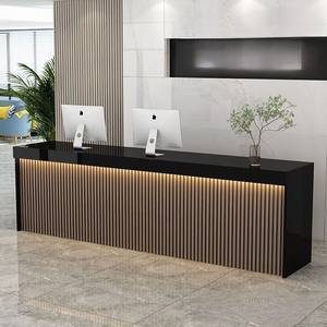 Mesa De Recepção Minimalista Moderna para Escritório Grade Design Hotel Caixa Contador Durável MDF para Salão De Beleza Consulta Loja - Product Image 1