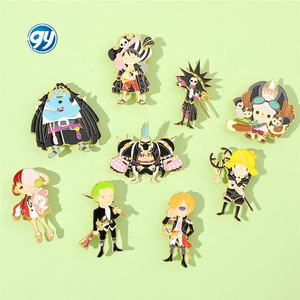 Broche de Metal de <span class=keywords><strong>Anime</strong></span> de One Piece, Zoro y Sanji, Pin de Dibujos Animados de la Tripulación Pirata, Venta al por Mayor - Product Image 4