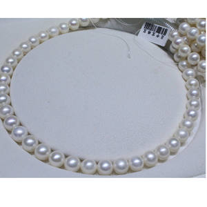 Japanese Imported 925 Sterling <b>Silver</b> Gold-Plated Collar Natural <b>Pearl</b> <b>Necklace</b> 9-10 Small 6-7mm Round Almost Flawless - Product Image 5