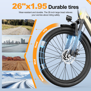 Bicicleta Urbana Aairsk S600 de 26 Pulgadas con Cuadro de Acero al Carbono, Batería de Litio de 36V 13Ah, Disponible en el Reino Unido - Product Image 5