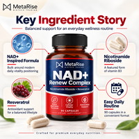 Capsules de NAD+, Resvératrol et CoQ10 à Marque Blanche OEM – Complément Nutritionnel pour la Santé Cellulaire et le Vieillissement Sain – 90 Gélules
