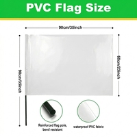 Drapeaux d'événement en plastique blanc personnalisés 60x90 cm avec un mât de drapeau personnalisé, imperméables et résistants aux UV, drapeau multi-usages
