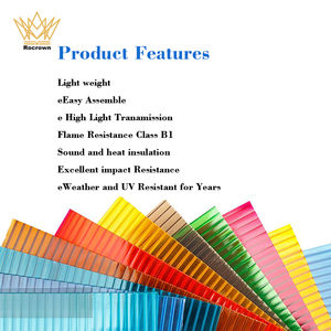 Painel de Policarbonato Oco à Prova de Intempéries e Inquebrável com Proteção UV para Estufas Agrícolas - Product Image 2