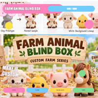 Maßgefertigte Weiche Vinyl-Bauernhoftier-Figuren Kuh Schaf Schwein Pferd Blind Box Sammelspielzeug OEM-Hersteller