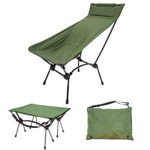 Modern Multi-function Outdoor High Back Lawn Chair Set 2-in-1 Footrest Small <b>Table</b> <b>Foldable</b> Eco-Friendly Portable <b>Garden</b> Hotel - Product Image 2