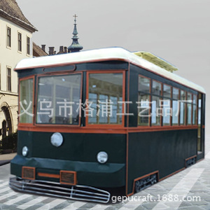 Modèle de train électrique de style européen en métal, accessoire de décoration extérieure pour rue commerciale - Product Image 2