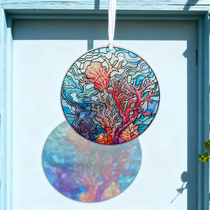 Adornos Colgantes con Patrón de Coral, Decoraciones Navideñas de Arrecife de Coral para Árbol de Navidad, Regalo para Mamá, Abuela, Maestra, Amante del Océano, 6.3 Pulgadas - Product Image 2