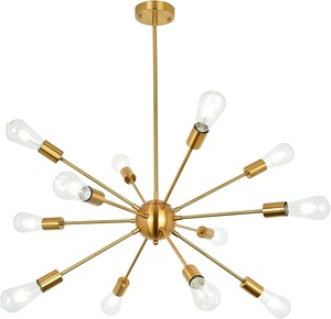 Morden <strong>Sputnik</strong> <strong>Light</strong> <strong>Fixture</strong> Modern Luxury Chandeliers 12 <strong>Lights</strong> Brushed Brass Modern Ceiling <strong>Light</strong> <strong>Fixture</strong> - Product Image 1