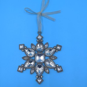 Silver Snowflake Hanging Ornament Christmas <b>Tree</b> Decoration <b>Crystal</b> Design Holiday Decor - Product Image 4
