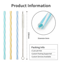 Soton Food Grade Wegwerp PP Plastic Drinkrietjes Groothandel Spiral Gestreepte Bar Drankrietjes Hoge Kwaliteit Fabriek