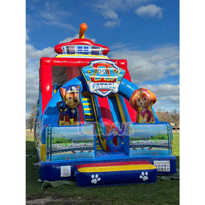Lớn ngoài trời trong nhà PVC Inflatable lâu đài bouncy chân nhảy lâu đài <span class=keywords><strong>Bouncer</strong></span> trẻ em và người lớn vui vẻ thành phố sân chơi trượt để bán - Product Image 1