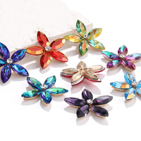 Magnifiques patchs de fleurs en strass cristal colorés en forme d'œil à coudre pour vêtements, chaussures, sacs et accessoires DIY
