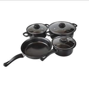Antihaft Metall Küchen geschirr Kochtopf <span class=keywords><strong>Set</strong></span> Multifunktion Schwarz Kochgeschirr <span class=keywords><strong>Set</strong></span> Geschenk box Küche Kochgeschirr Bratpfanne <span class=keywords><strong>Set</strong></span> - Product Image 3