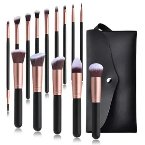 14 makeup brushes set 5 large 9 small makeup brush set with bag black makeup brush