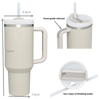 Gobelet de Voyage de Gros 40 oz H2.0, en Acier Inoxydable à Double Paroi Sous Vide, Tasse Cadeau avec Poignée et Paille, Personnalisation de Logo Gratuite