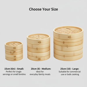 ตะกร้านึ่งอาหารทำจากไม้ไผ่ธรรมชาติโลโก้ออกแบบได้ตามต้องการ - Product Image 3