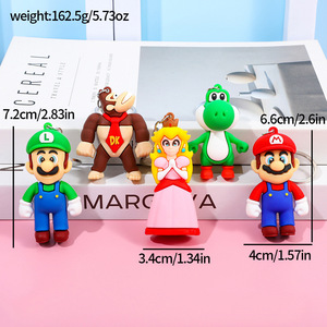 New 3D PVC Anime Super Marios Bros Keychains Mushroom Luigi Yoshi <strong>Key</strong> <strong>Chain</strong> <strong>Key</strong> Ring Promotional Gift Custom Rubber Keychain - Product Image 5