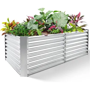 Square Shape Garden Raised Planter Box Galvanized Metal Raised Garden Bed for Vegetables