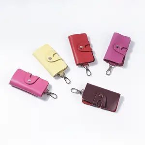 PU Leather Women Coin Car key Wallet Keyring Pouch Multi Function Key Holder