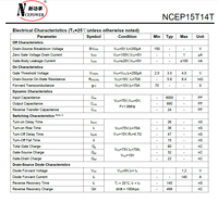 NCE Power NCEP15T14T MOSFET de Potencia TO-247 320W 100% Original y con Código de Lote Rastreable