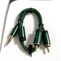 Cable de Audio de 3.5mm a Doble RCA, Chapado en Oro, Directo de Fábrica, con Revestimiento de PVC, para Micrófono, Teléfono, Altavoz, Amplificador