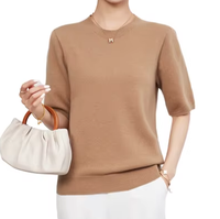 Manches courtes tricots femmes 2025 automne mode 5% cachemire + 95% laine pull pull pulls décontractés
