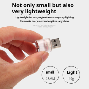 ไฟ LED สีสันสดใสสำหรับติดรถยนต์5V 1W วัสดุ PC, ไฟ LED ติดภายในรถใช้ได้กับรถทุกรุ่นไฟกลางคืนสร้างบรรยากาศแบบไร้สาย - Product Image 3