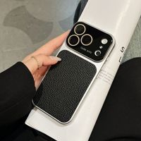 Funda Protectora de Lente Antihuellas y Antigolpes de Cuero Colorido de Lujo Popular Estilo Ins para 17 16 15 14 Pro Max Todo Incluido