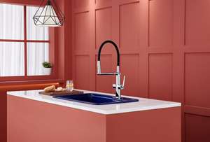 <span class=keywords><strong>Robinet</strong></span> de cuisine moderne en laiton à poignée unique, à montage <span class=keywords><strong>sur</strong></span> pont, avec douchette extractible, en matériau de qualité alimentaire, eau chaude et froide, avec <span class=keywords><strong>tuyau</strong></span> de raccordement - Product Image 4